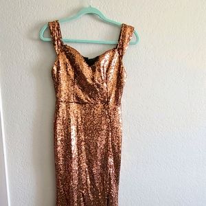 Gold sequence long dress
